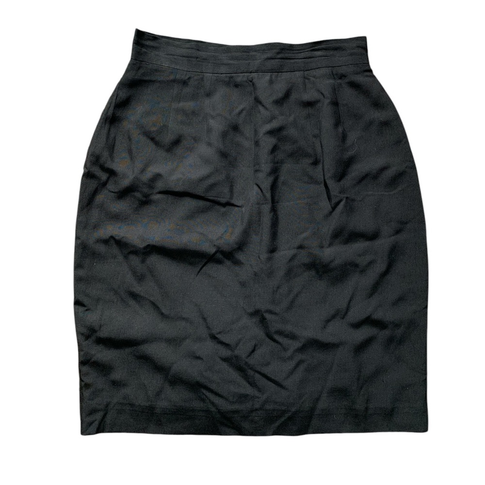 Anne Klein II Black 100% Silk Pencil Skirt 2